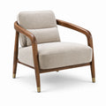 Fauteuil en tissu beige avec structure en bois, dimensions 76x80x82 cm, style contemporain, de la marque Tornavik.