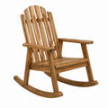 Fauteuil à bascule en bois massif marron Tornavik, style classique, dimensions 75x95x105 cm, pour extérieur.