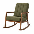 Fauteuil à bascule en bois et tissu vert, style vintage, dimensions 70x85x100 cm, par Tornavik.