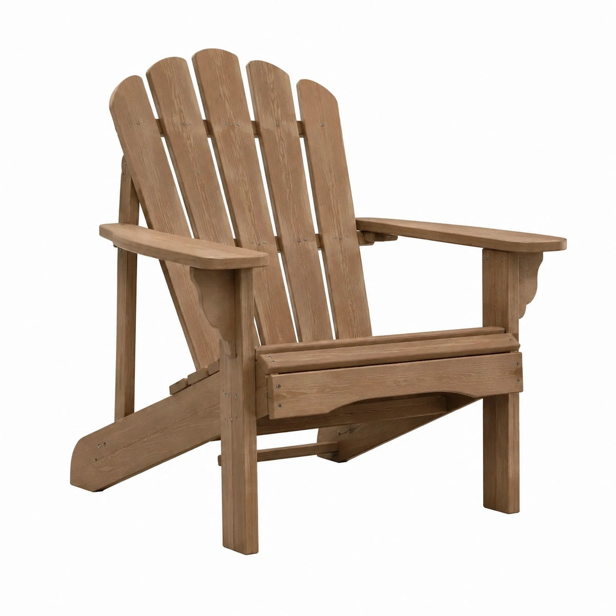 Fauteuil Adirondack en bois marron de Tornavik, style jardin, dimensions 83x76x95 cm avec accoudoirs, design confortable.