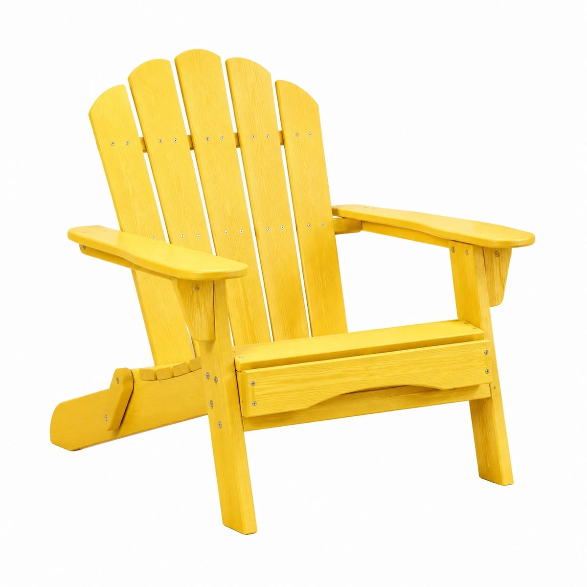 Fauteuil Adirondack en bois jaune Tornavik, dimensions 80x90x95 cm avec dossier haut pour jardin.
