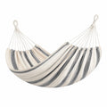 Hamac en coton gris et écru avec rayures, 200 x 150 cm, pour jardin, style bohème, par Tornavik.